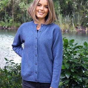 New Zealand Made Possum Merino Plain Button Cardigan