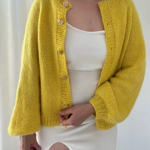 Alpaca Cardigan | HandKnitted Merino Wool Cardigan | Soft Feminine Knitwear | Natural Yarn Jumper