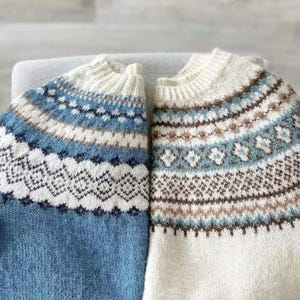 Handmade Nordic Wool Sweater | Fair Isle Knit Pullover | Unisex Winter Sweater