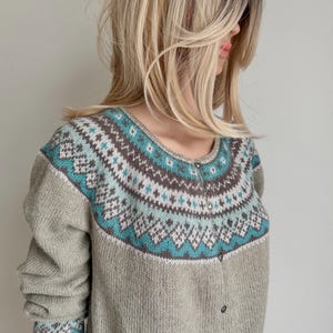 Handmade Nordic Wool Knit Cardigan | Fair Isle Button-Front Sweater